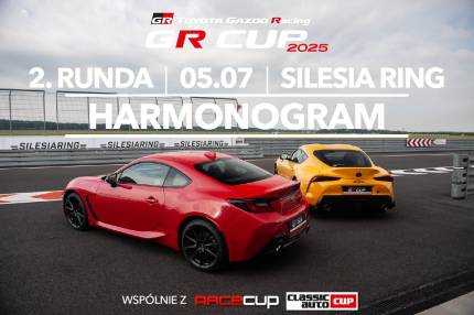 Harmonogram 2. rundy TOYOTA GR CUP - 05.07 Silesia Ring
